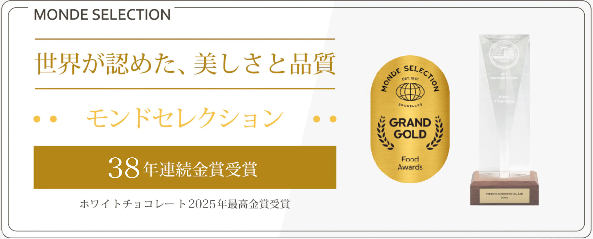 世界が認めた、美しさと品質